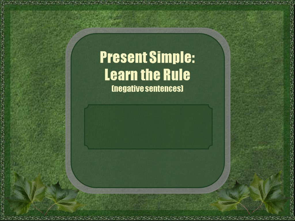 Present Simple: Learn the Rule (negative sentences)